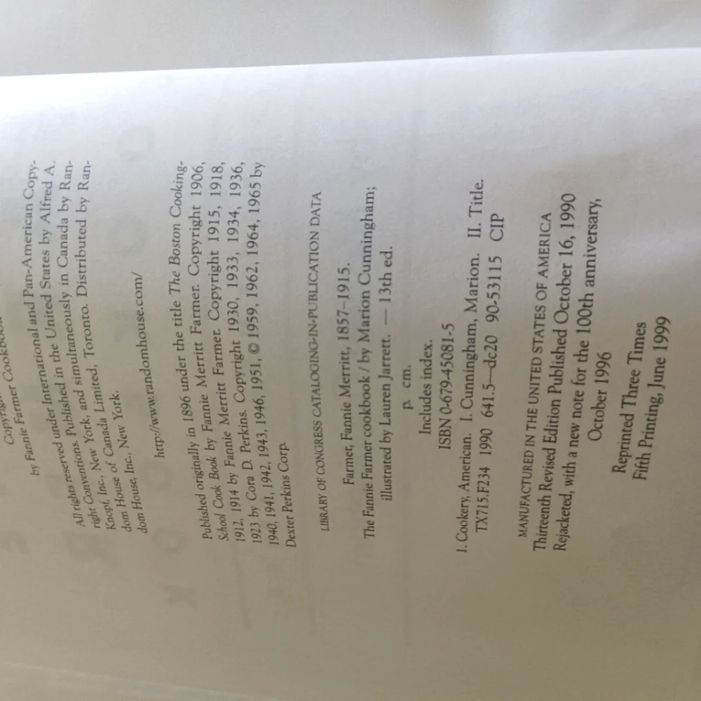 1999 FANNIE FARMER COOKBOOK, 100th Anniversary Edition - Picture 7 of 10